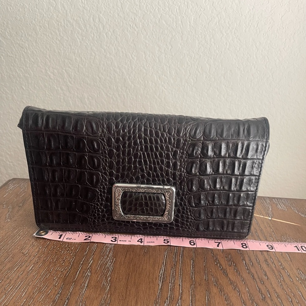 Brighton Black Croc-Embossed Crossbody Bag - Picture 10 of 11